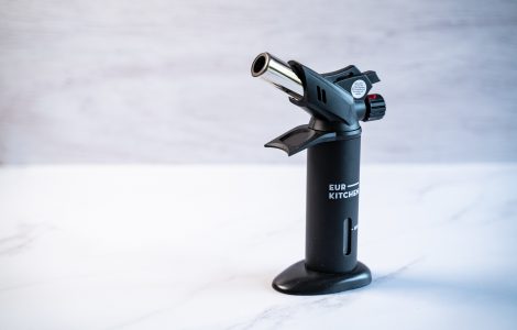 Side view of the EurKitchen Torch standing against a white background.